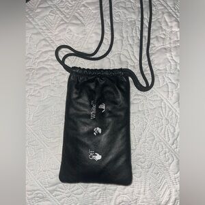 Off White black padded drawstring pouch bag